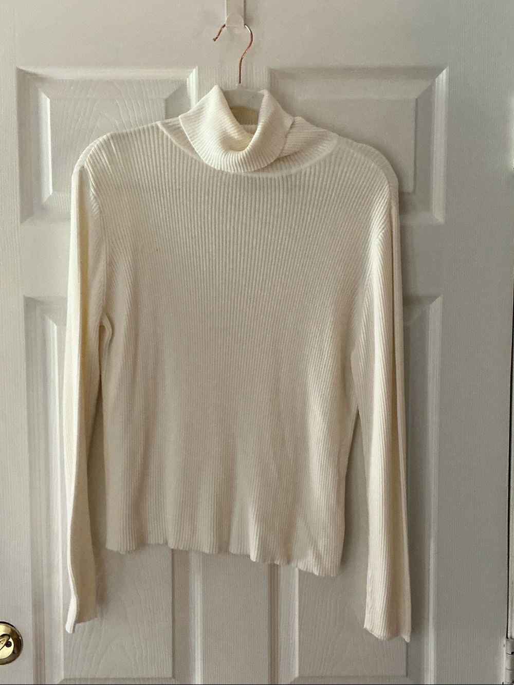 Villager Sport Cream Ribbed Turtleneck Sweater